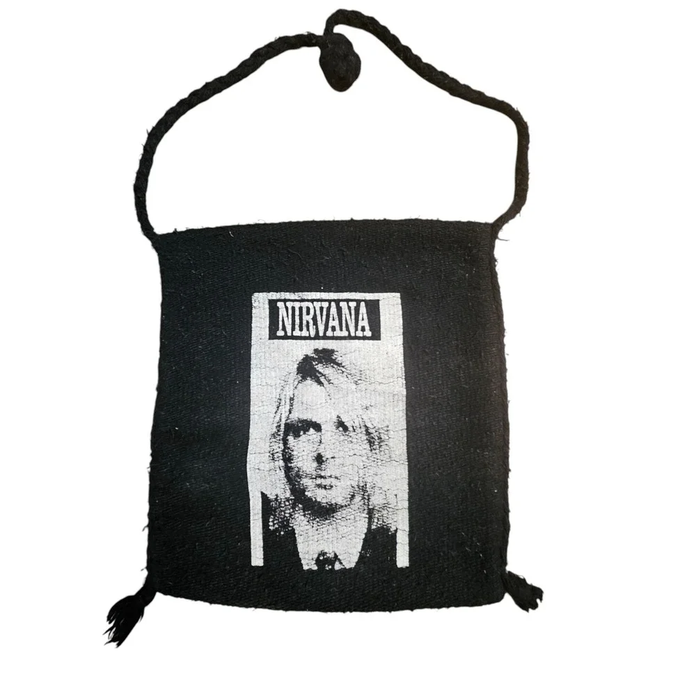 Vintage Nirvana Kurt Cobain‎ Sling Purse Bag Decor 90s Grunge Punk Soundgarden
